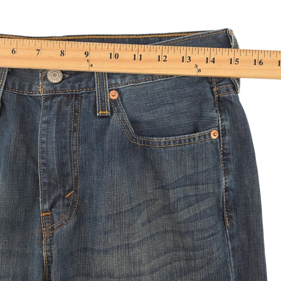 Levis 527 Slim Bootcut Jeans Mens 29x30 Dark Wash Blue Denim - Picture 6 of 8